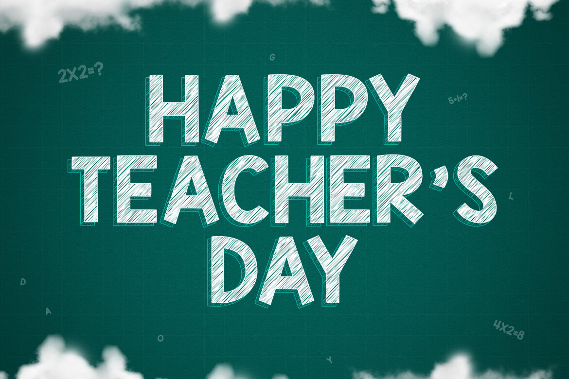 Happy Teacher's Day 3d text effect editable psd Modern style (3) | Deeezy