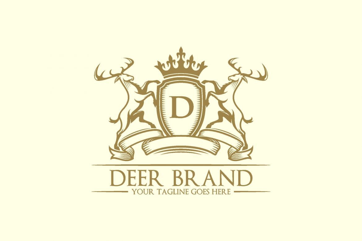 Image Details IST_24861_00871 - Deer logo in classic elegance line art  style. Vector emblem for your corporate identity, vintage illustration,  sport poster, logo, brand and etc.