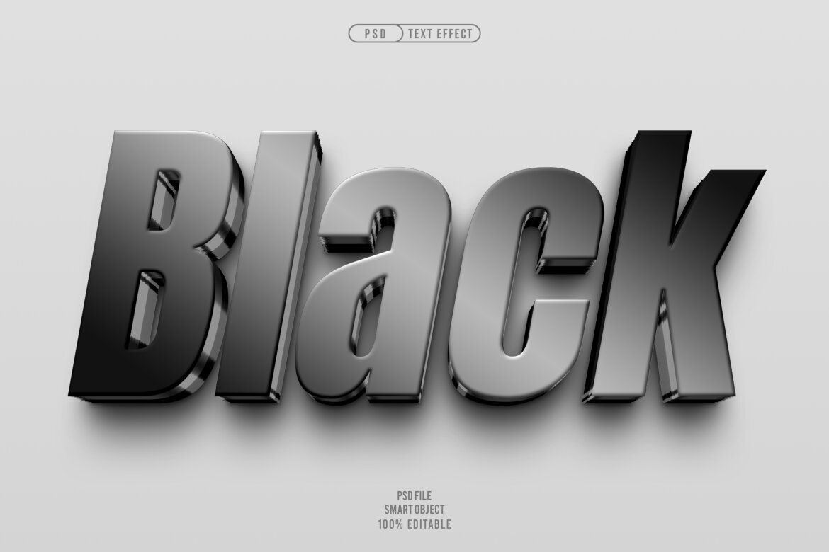 Black 3d FREE text effect | Deeezy