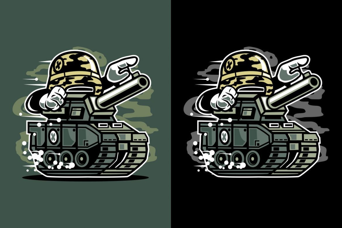 War Tank Cartoon Character | Deeezy