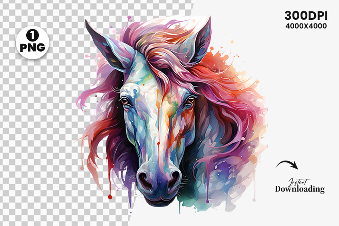 Watercolor Unicorn clipart, Unicorn Sublimation, Unicorn Png | Deeezy