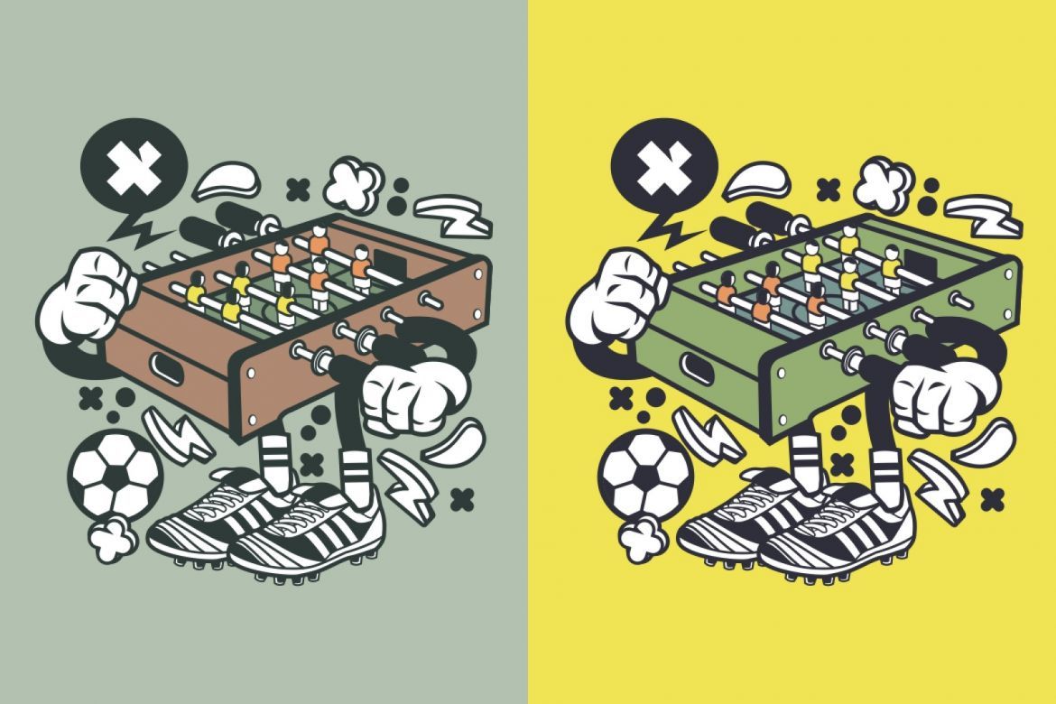 Football Table Cartoon Character | Deeezy