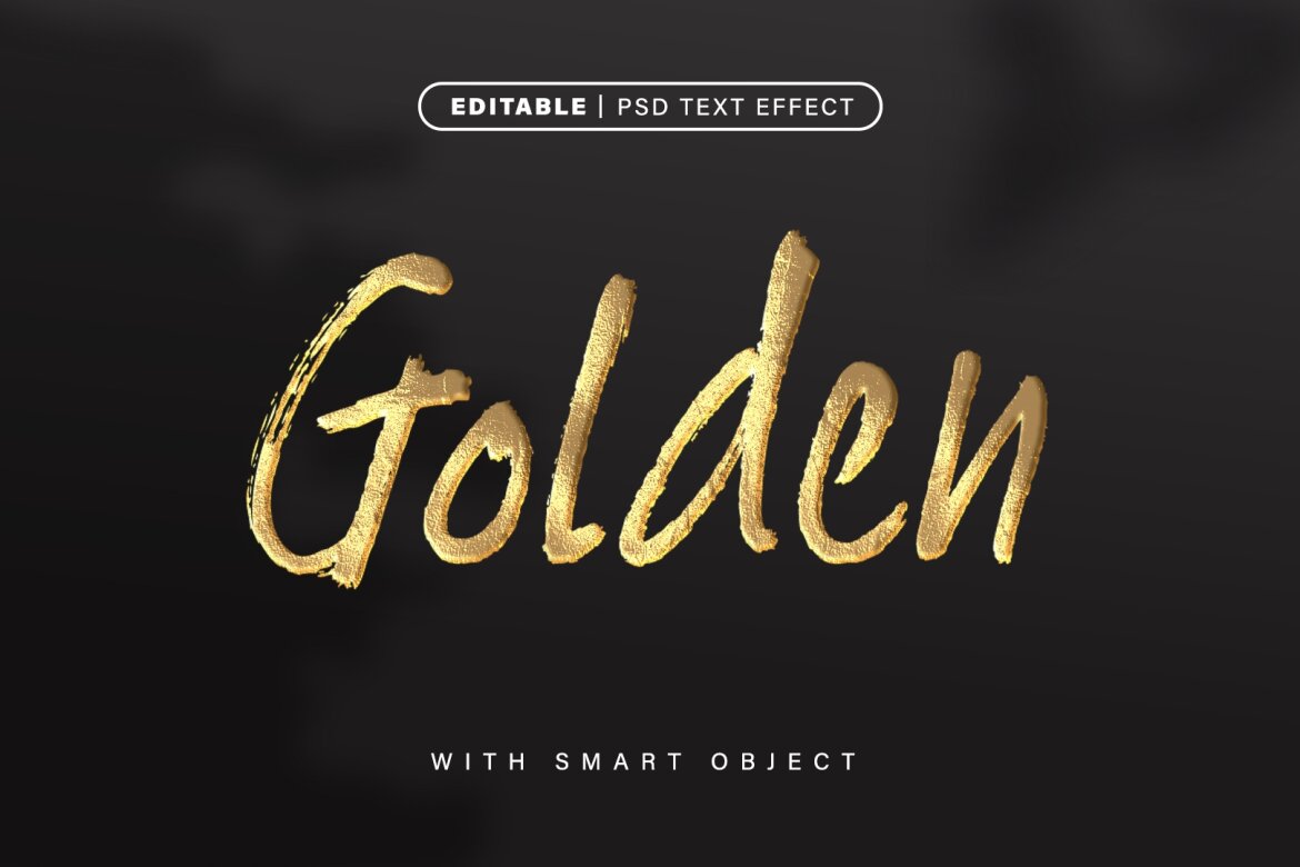 Golden 3d Editable Modern Psd Text Effect (2) | Deeezy