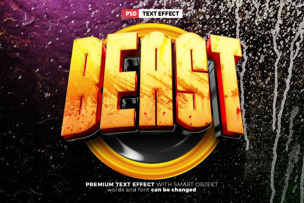 Beast esport Editable Modern Psd Text Effect | Deeezy