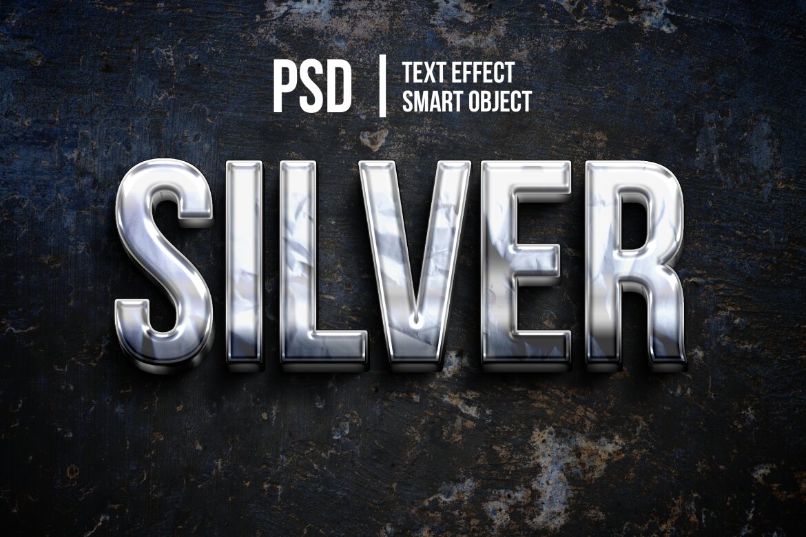 Silver Editable Psd Text Effect (4) | Deeezy