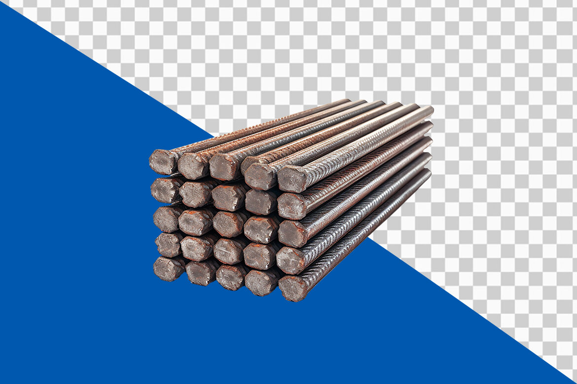 Set of steel rods on transparent background PNG image | Deeezy