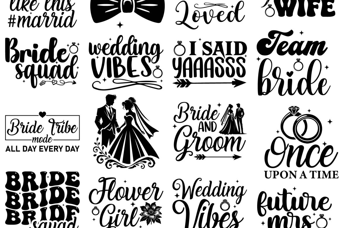 Bridal Party SVG Bundle, Team Bride Svg, Bridal Party SVG, Wedding ...