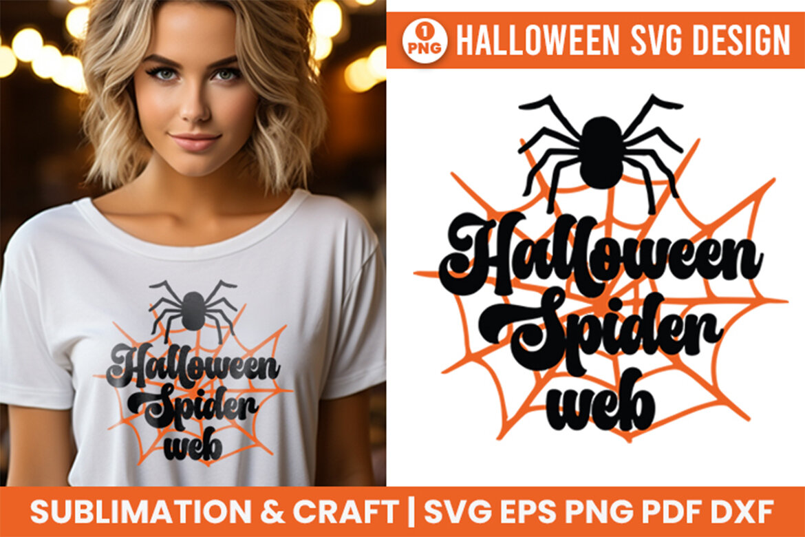 Halloween Season Sublimation Spider Web SVG Design | Deeezy