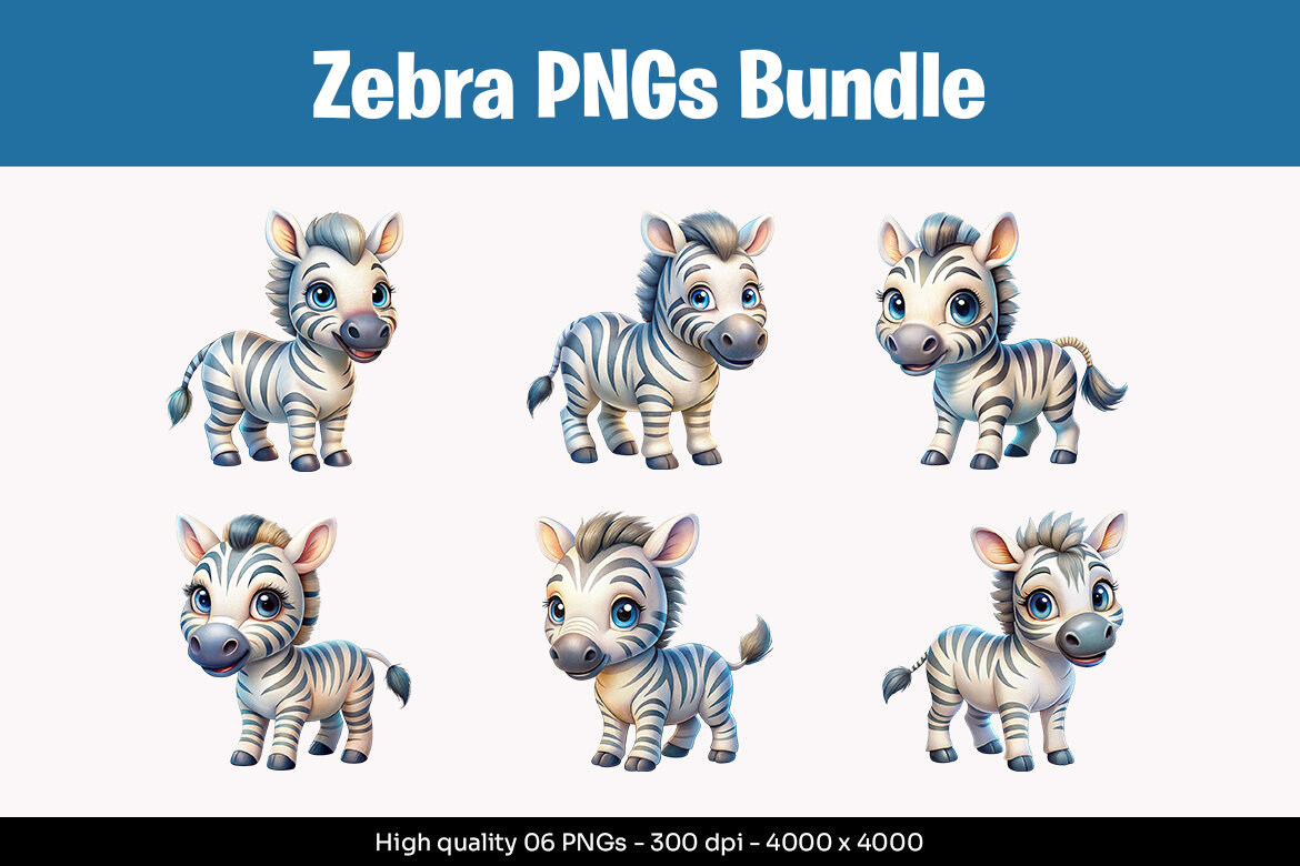Zebra Designs PNG Bundle | Deeezy