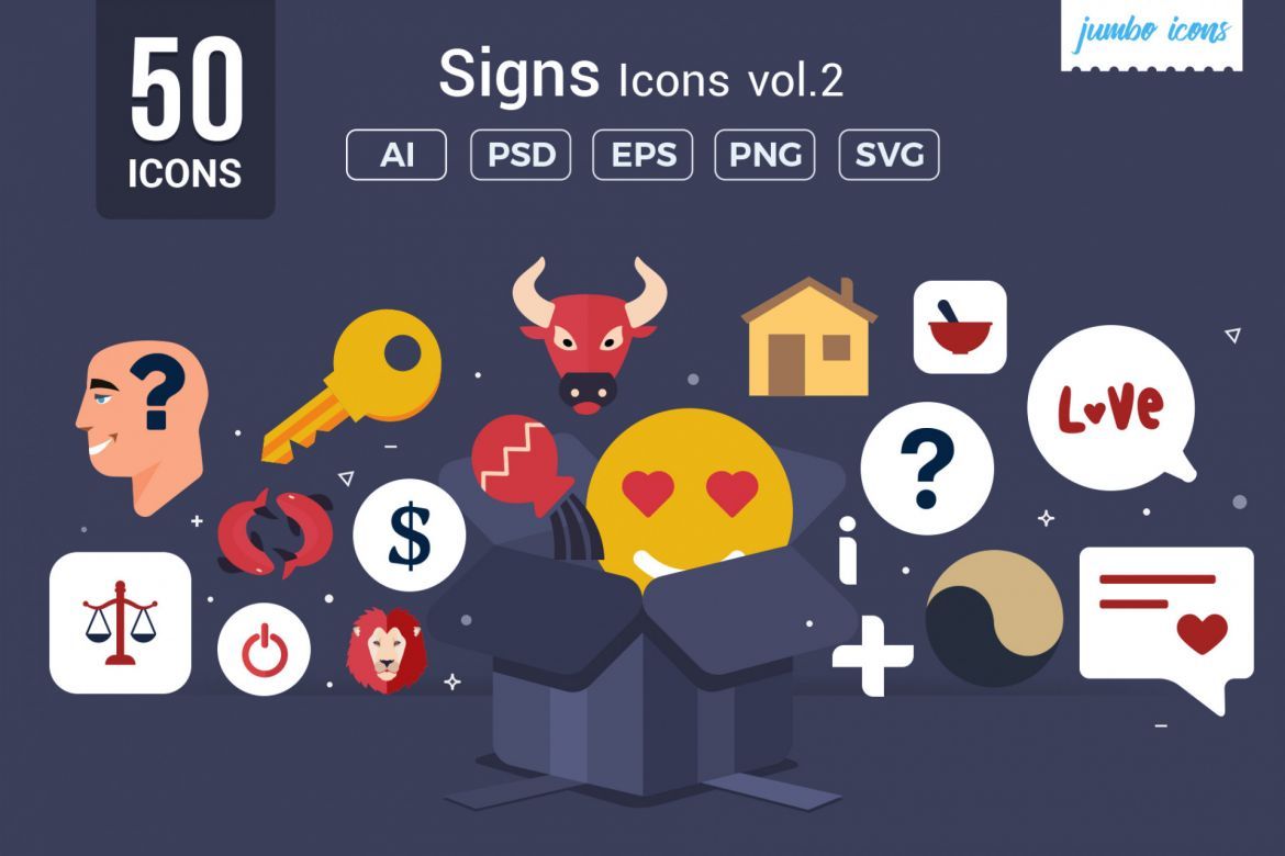 Flat Vector Icons Signs Pack V2 | Deeezy