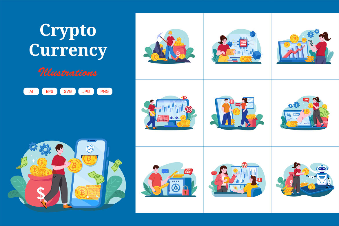 M495_Cryptocurrency Illustration Pack | Deeezy