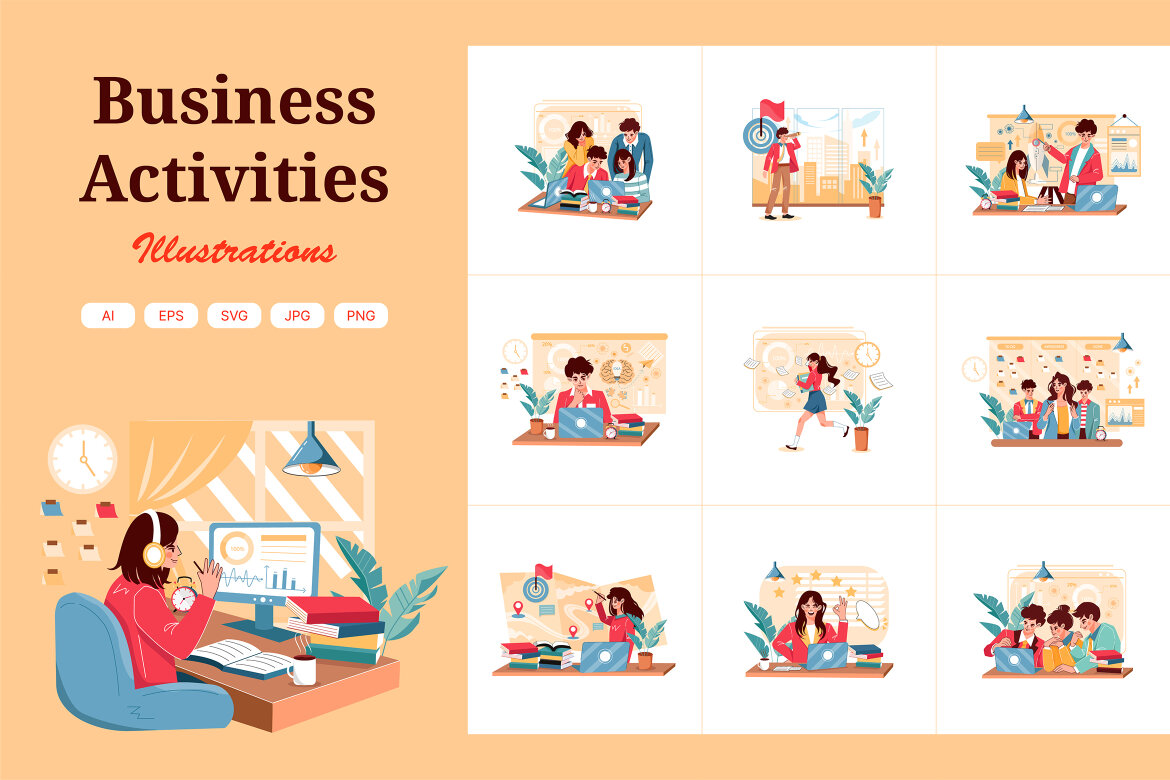 M379_Business Activities Illustrations | Deeezy