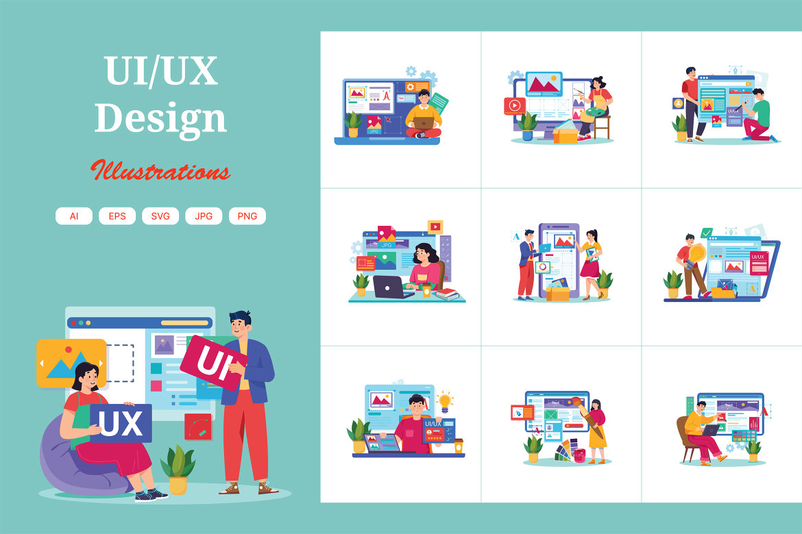 M653 ui ux design illustration pack deeezy