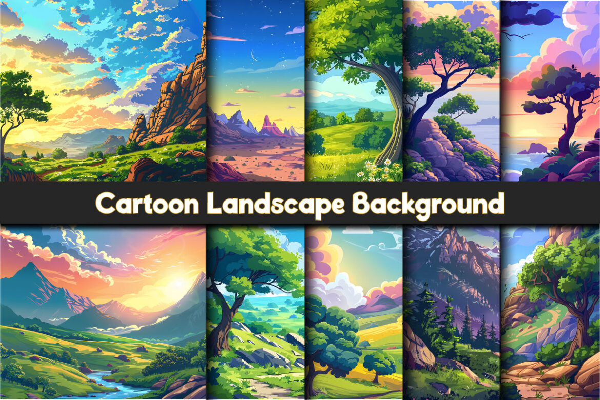 Cartoon Landscape Background | Deeezy