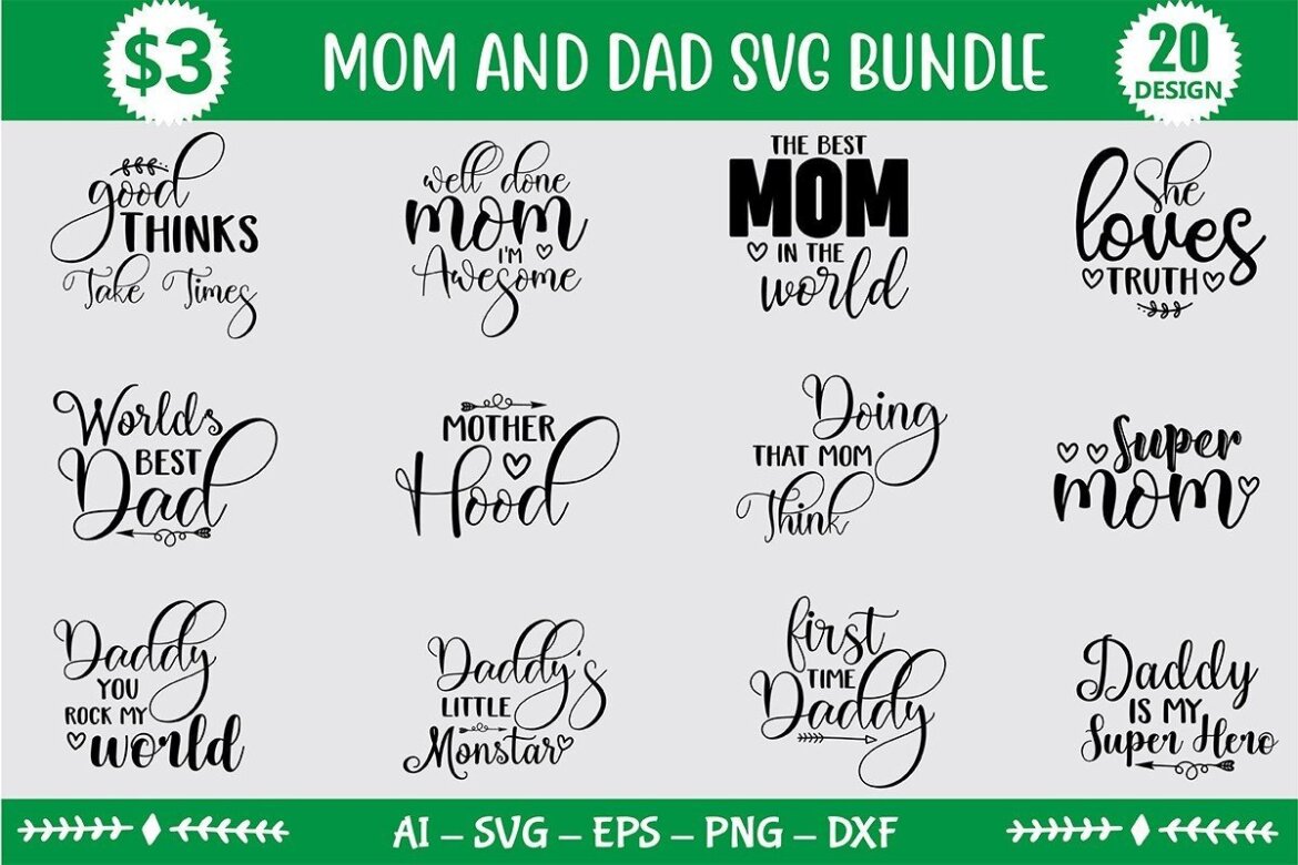 Mom and Dad SVG Bundle | Deeezy