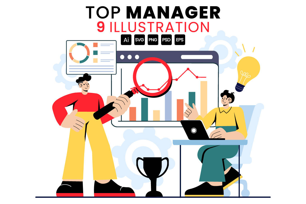 9 Top Manager Employees FREE Illustrations | Deeezy