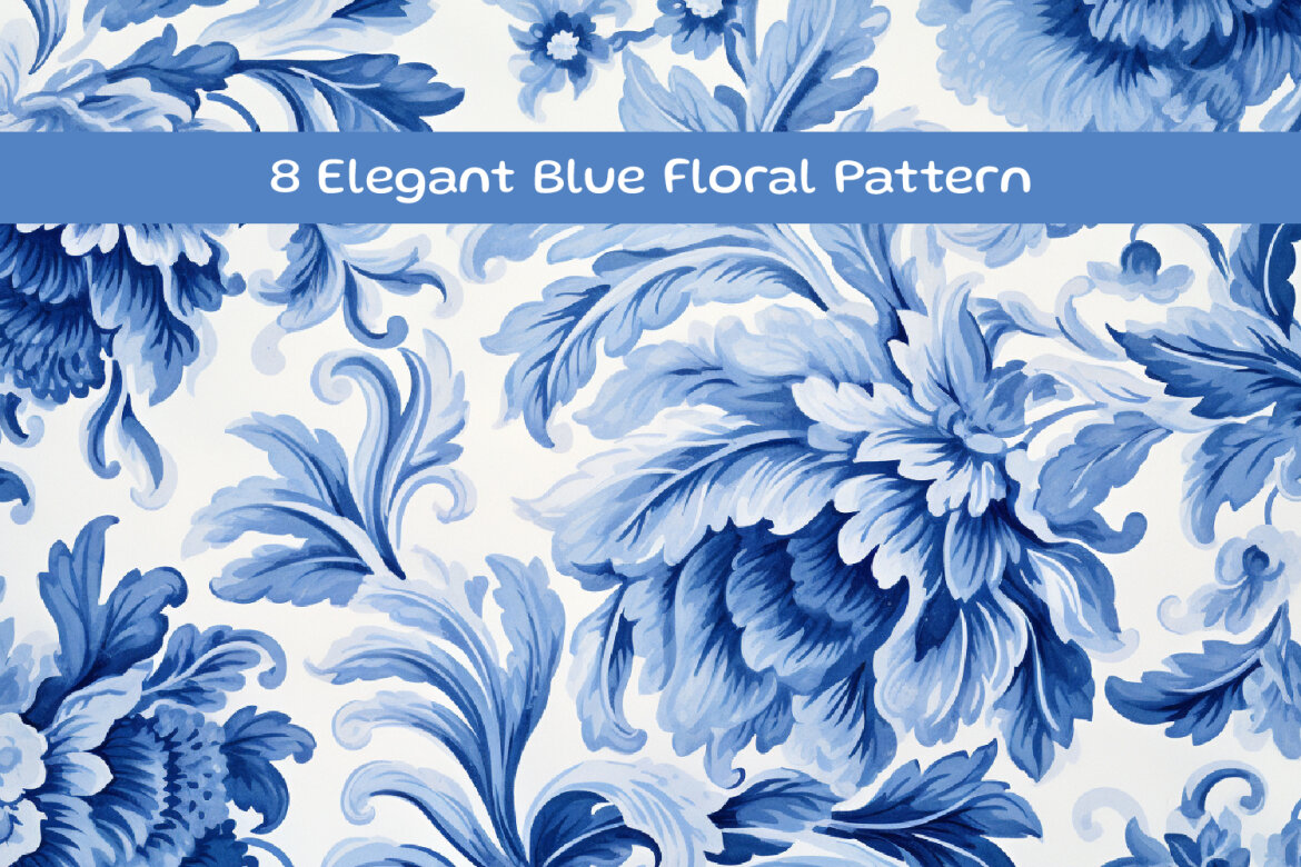 Elegant Blue Floral Pattern | Deeezy
