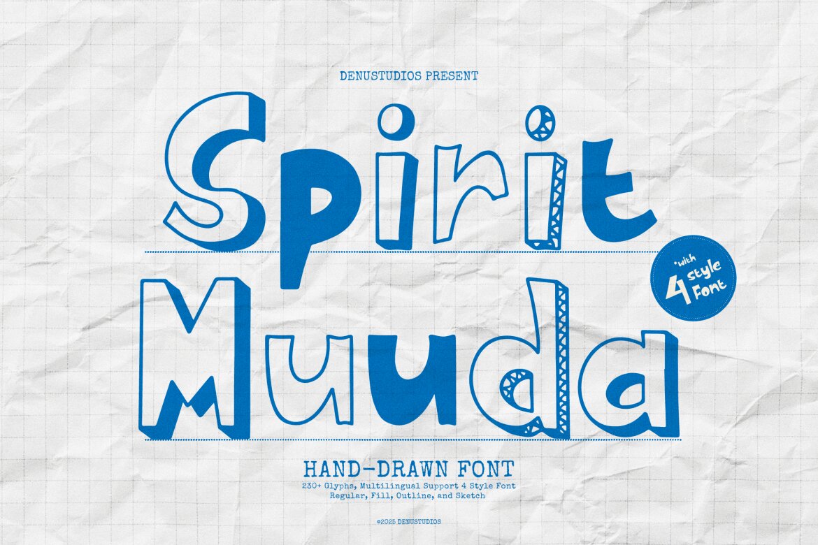Spirit Muuda | Hand Drawn Font | Deeezy