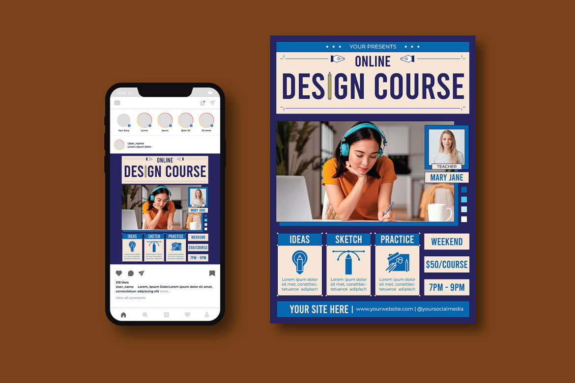 Online Design Course Flyer | Deeezy