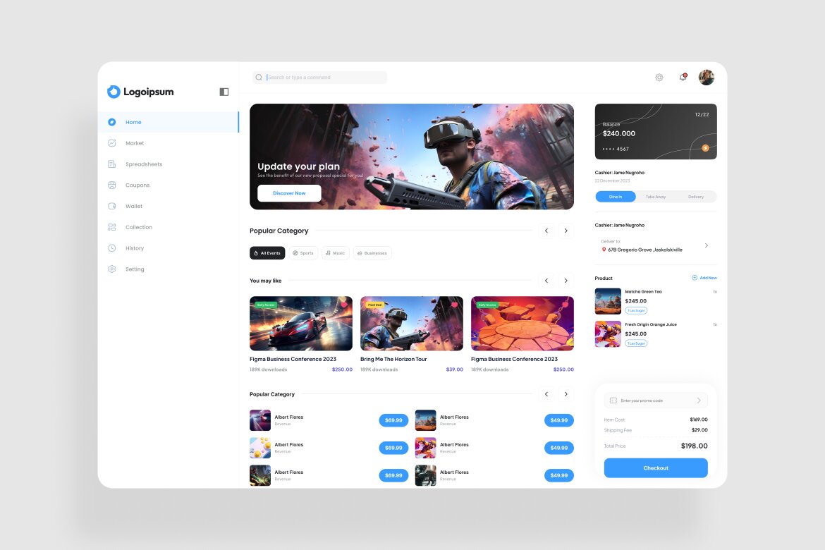 Game Store Dashboard UI Kit | Deeezy