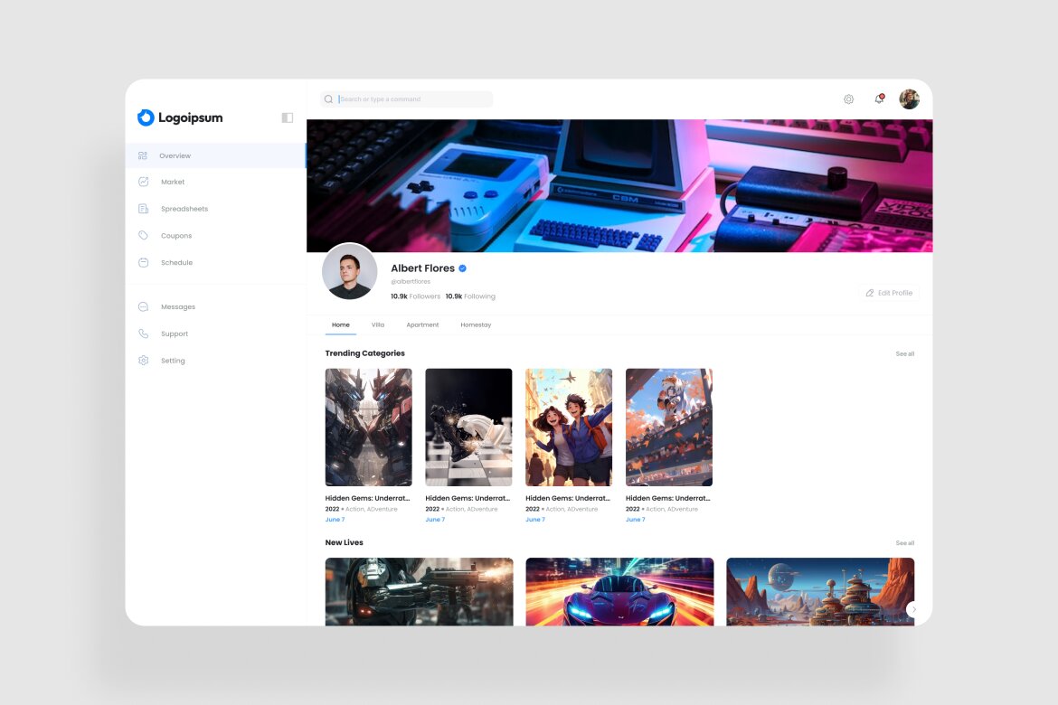 Streaming Dashboard UI Kit | Deeezy