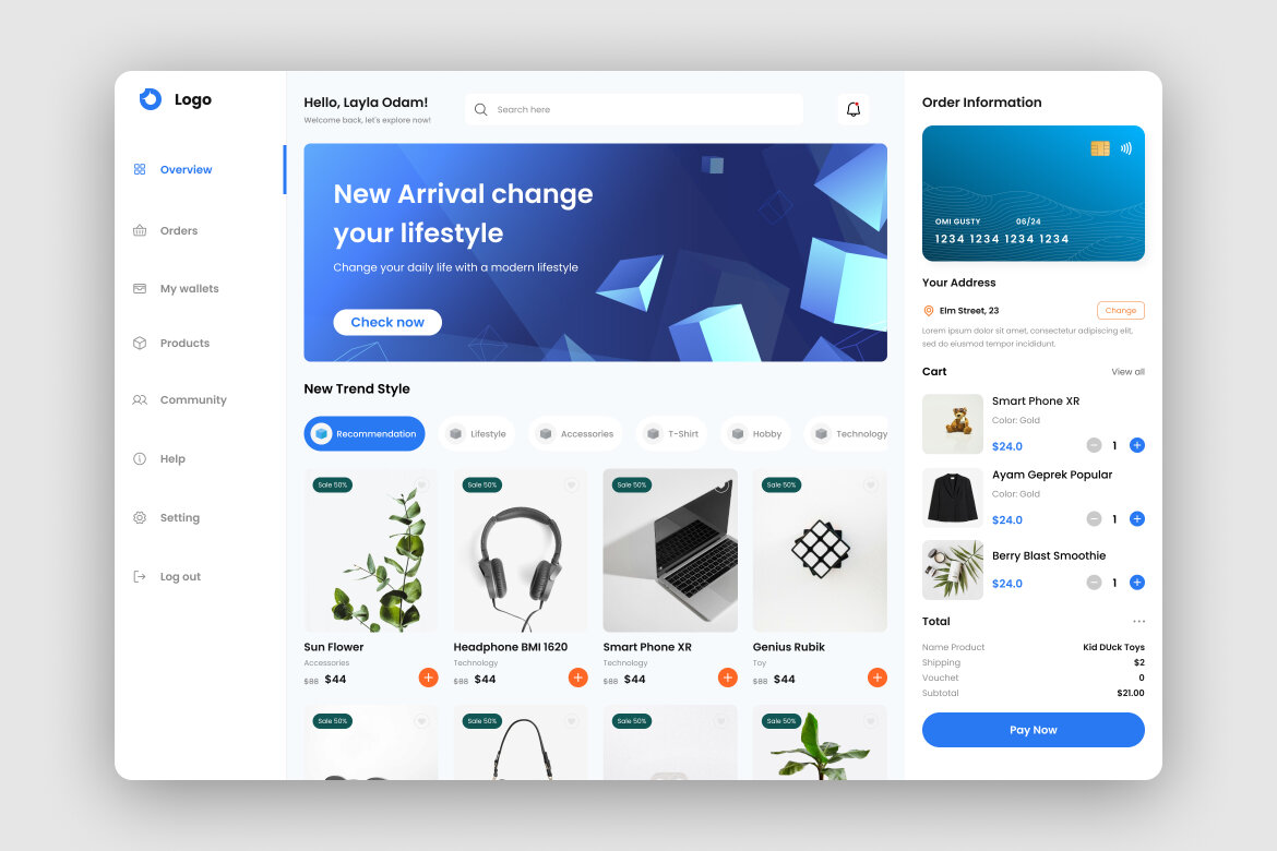 E-commerce Platform Dashboard UI Kit | Deeezy