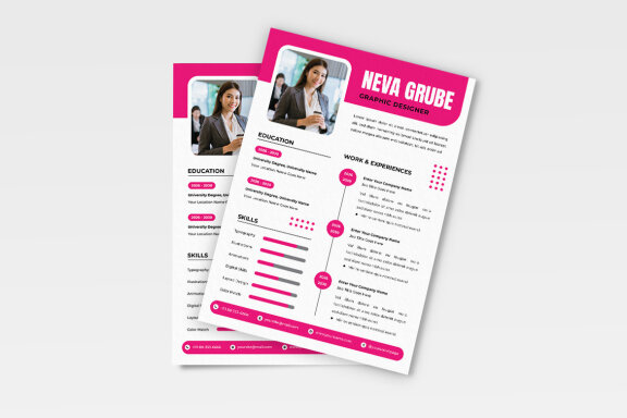 Pink Color Resume CV