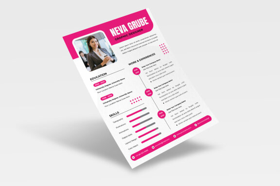 Pink Color Resume CV