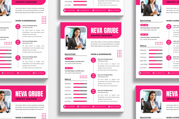 Pink Color Resume CV