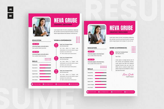 Pink Color Resume CV