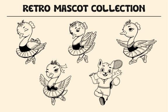 Animal Sport Retro Mascots