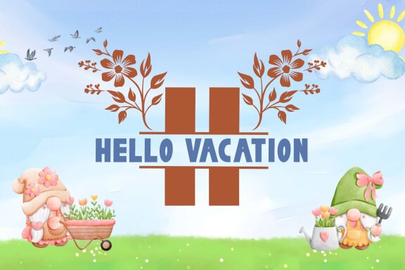 Beautiful Spring Flower Monogram