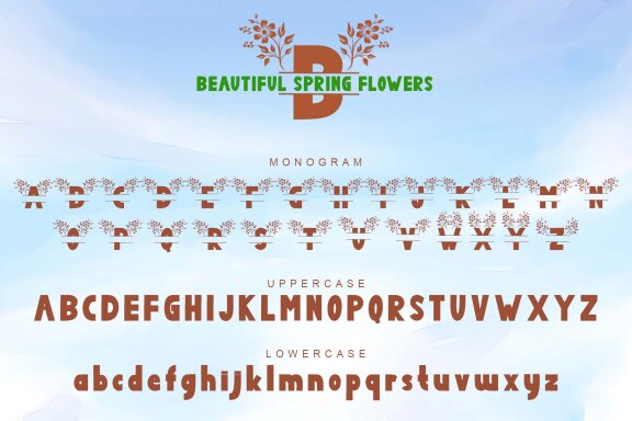 Beautiful Spring Flower Monogram
