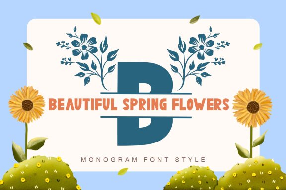 Beautiful Spring Flower Monogram