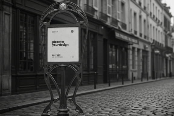 Art Nouveau Street Signs Mockups