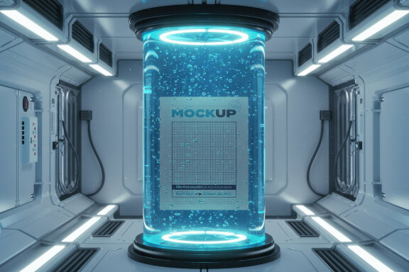 Page Poster Mockups inside Lab Capsule
