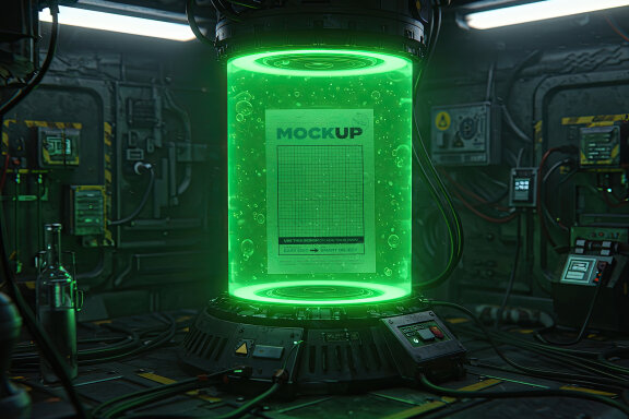 Page Poster Mockups inside Lab Capsule