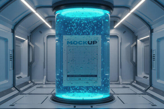 Page Poster Mockups inside Lab Capsule