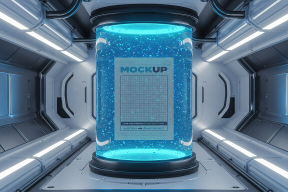 Page Poster Mockups inside Lab Capsule
