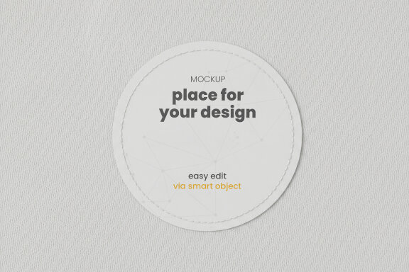 Circular Fabric Patch Mockup