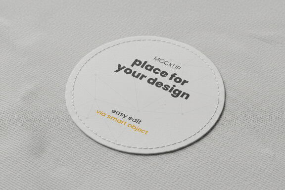 Circular Fabric Patch Mockup