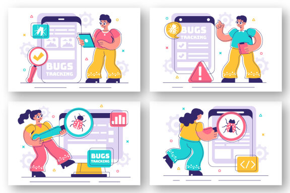 9 Bugs Tracking Tool Illustration