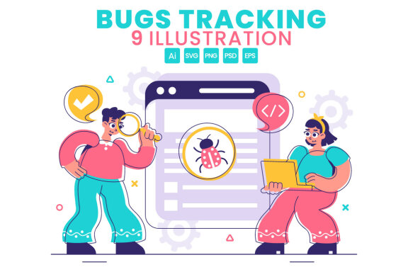 9 Bugs Tracking Tool Illustration