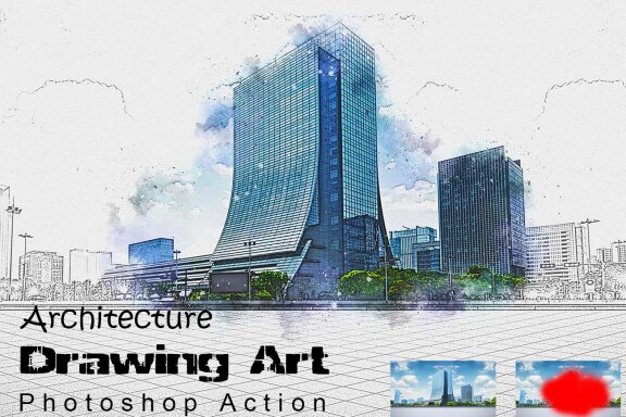 Architecture Drawing Art Photoshop Action