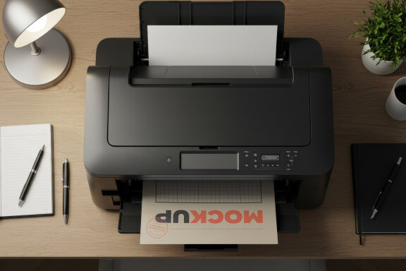 Paper Being Printed Mockups