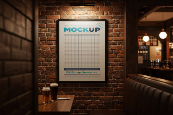 Poster Frame Mockups in Pub