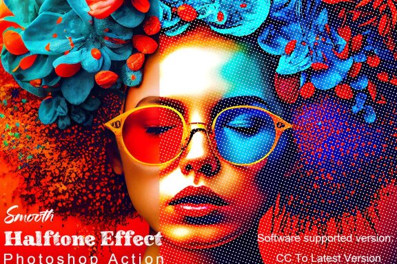 Smooth Halftone Effect Photoshop Action