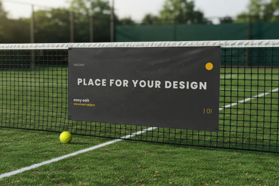 Tennis Net Sign Mockups