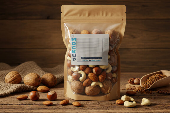 Nuts Seeds Packaging Label Mockups