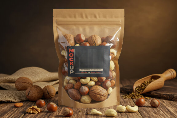 Nuts Seeds Packaging Label Mockups